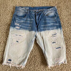 Smoke Rise Light Blue and White Shorts